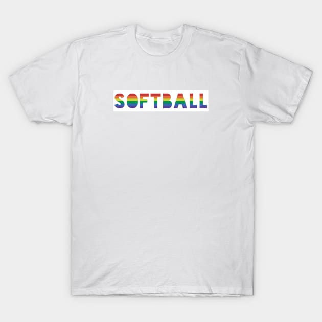 Softball Player LGBTQIA+ Gay pride T-Shirt by QCult